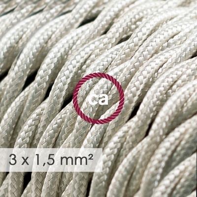 Creative Cables spirálový 3x1,5mm² slonovinová 1 m