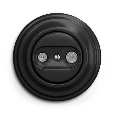 - Ретро абонатна розетка TV+R (проходна) с черна рамка (KA0016I)