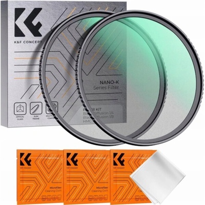 Kf sada filtrů 2v1 černých difúzních filtrů 1/4 a 1/8 K&f Concept pro 67mm / Sku.1714v1