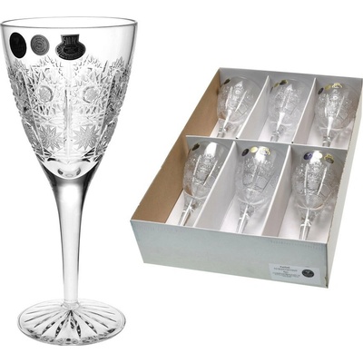 Bohemia Crystal Broušené sklenice na víno Bohemia Crystal brus klasik 6 x 220 ml