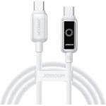 JOYROOM Здрав кабел с въжена оплетка с бързо зареждане за устройства с USB-C порт - Joyroom S-A55 StarFlight USB-C to USB-C Cable 100W (бял) (120 см) (S-A55 C-C 100W 1.2 white)