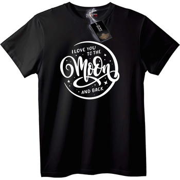 NOONEBRAND Тениска Обичам те чак до луната - M, Black