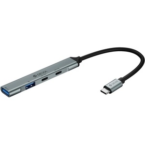 DEVIA LITE1 EC707 Type-C HUB 4-в-1, активен, 2 USB + 2 Type-C порта, ТЪМНОСИВО (ST129412)