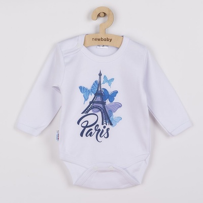 NEW BABY Dojčenské body s dlhým rukávom Towns modré