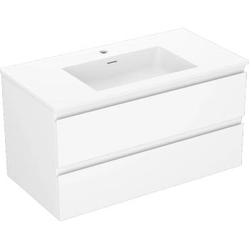 Mexen Orio шкаф за баня 90 см с мивка Otis, 2 чекмеджета, бял мат - 91A10-09047-2-BFF01-W18M01 (91A10-09047-2-BFF01-W18M01)