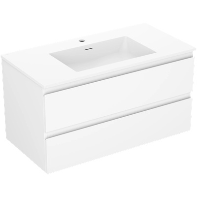Mexen Orio шкаф за баня 90 см с мивка Otis, 2 чекмеджета, бял мат - 91A10-09047-2-BFF01-W18M01 (91A10-09047-2-BFF01-W18M01)