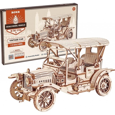 ROBOTIME Roker 3D drevené puzzle Historický automobil 298 ks