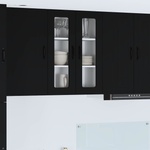 vidaXL Стенен стъклен шкаф LUCCA Черно 60 x 31 x 80 см (885086)