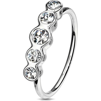 Šperky4U piercing do nosu kroužek se zirkony N0117-C