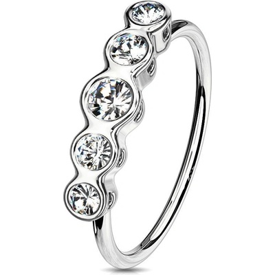 Šperky4U piercing do nosu kroužek se zirkony N0117-C