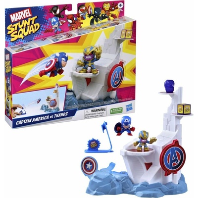 MARVEL AVENGERS STUNT FIGURE AND FEATURE hrací set 2 Captain America vs. Thanos
