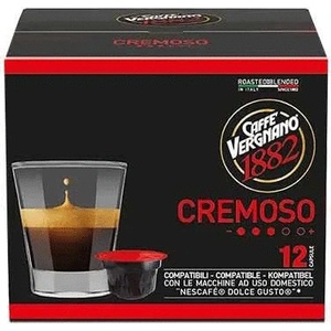  12 капсули Caffe Vergnano 1882 CREMOSO съвместими с кафемашини NESCAFE® Dolce Gusto®