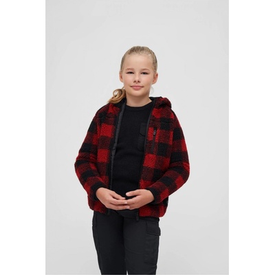 Kids Teddyfleecejacket Hood red/black