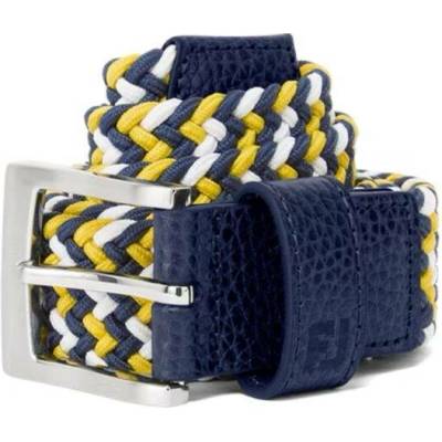 FootJoy pásek Braided Belt černo bílo žlutý