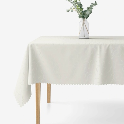 Goldea sviatočný hranatý teflónový obrus smotanový s veľkými ornamentmi 120x120cm