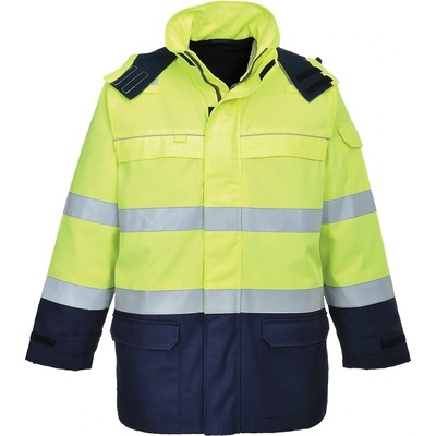 Portwest FR79 BIZFLAME MULTI ARC HI VIS Nehorľavá bunda Fluorescenčno žltá Námornícka modrá