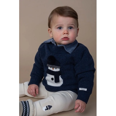 Donsje Вълнен бебешки пуловер Donsje Denn Merino Wool Sweater Snowman (4083507)