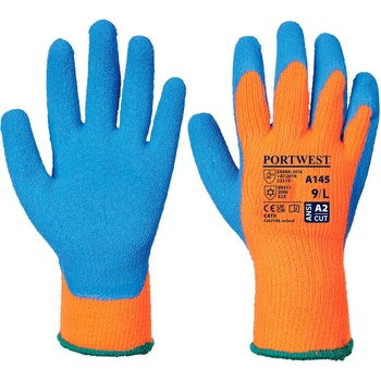 Portwest cold grip a145 / Зимни латексови ръкавици - оранжеви/сини m (a145oblm)