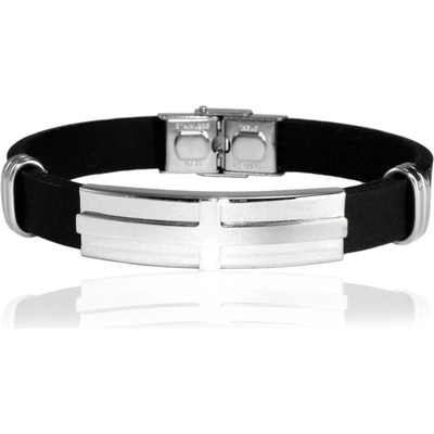 BM Jewellery Pánský náramek kříž z chirurgické oceli S15040