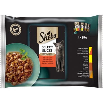 Sheba Selection in Sauce Šťavnatý výber 4 x 85 g