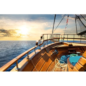 DIMEX ART s. r. o Флизелинов фототапет дървена платноходка 375 x 250 см