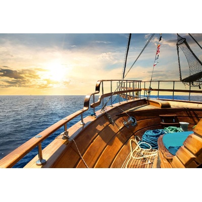 DIMEX ART Флизелинов фототапет дървена платноходка 375 x 250 см