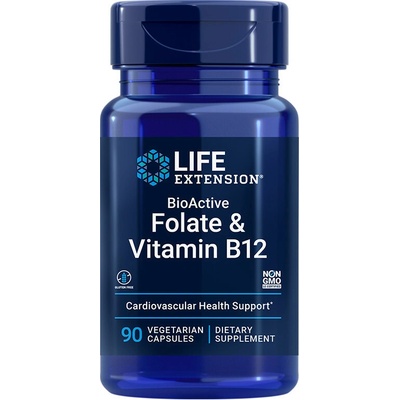 Life Extension BioActive Folate & Vitamin B12 90 kapsle
