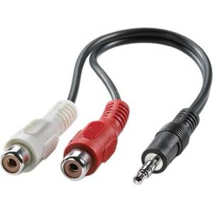Roline Кабел Roline 11.99. 4340, от 3.5mm Stereo Jack(м) към 2x RCA(ж), 0.2 m, черен (11.99.4340)