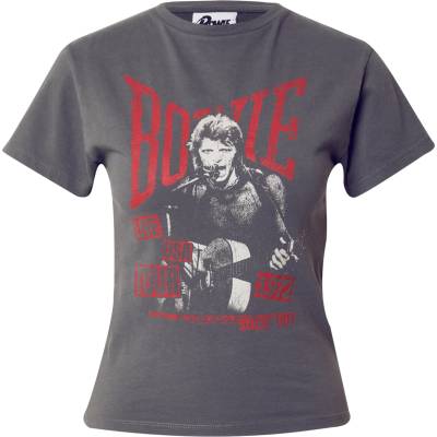 TOPSHOP Тениска 'David Bowie' сиво, размер M