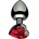 XMS Метално дилдо Butt Plug "SILVER HEART RED" 7 см. Размер-S