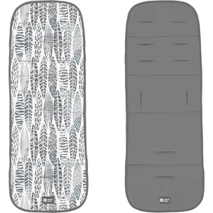 Kikkaboo Двулицева подложка за количка Kikkaboo - Leaves, Grey (31108040127)