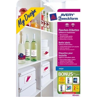 Avery Zweckform samolepiace etikety, na sklo, A4, 90x120mm, 5 listov, pre atramentové tlačiarne