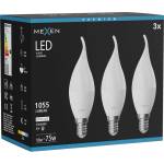 Mexen Nova 3x LED крушка пламък E14, C37, 10W, Неутрална - 4000K, 1055 lm - L106-E14-1040-01x03 (L106-E14-1040-01x03)