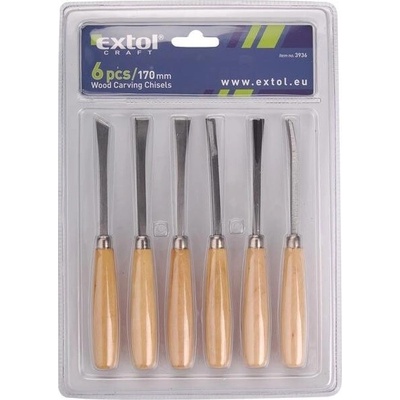 Dláta rezbárska súprava 6ks drevená rukoväť EXTOL CRAFT