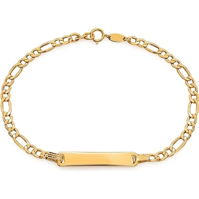 iZlato Forever Zlatý náramek Figaro s plotýnkou na gravírování IZ11664