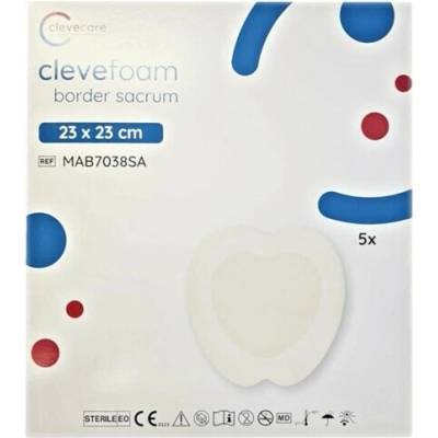 Zhende Medical Co., Ltd. clevefoam border sacrum 23x23cm, nepřilnavé krytí z polyur. pěny s adheziv