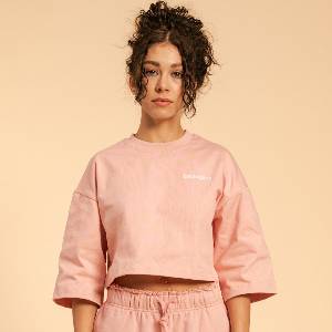 GymBeam BeastPink Дамска тениска Cropped Serenity Pink L