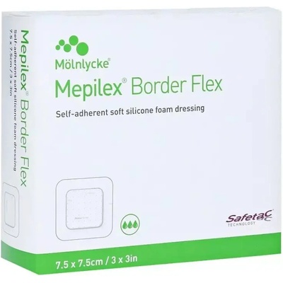 Mepilex Border Flex samolepivé krytie z mäkkého penového silikónu 7,5 x 7,5 cm 5 ks