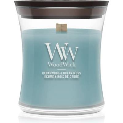 WoodWick Cedarwood & Ocean Moss ароматна свещ с дървен фитил 85 гр