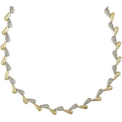 InfinitySilver Strieborný náhrdelník pozlátené lístočky O476573G45