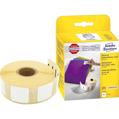 Avery-Zweckform etikety 25 x 25 mm papír bílá 1000 ks trvalé AS0929120 univerzální etikety