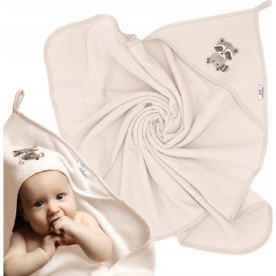 Bocioland Pokrývka s kapucňou 100 x 100 cm béžová