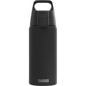 SIGG - Insulated drinking bottle - Thermos bottle Shield Therm One Black - Carbonated drinks - Leak-proof - Dishwasher safe - BPA-free - 90% recycled stainless steel - Black - 0.5L - 6056.30