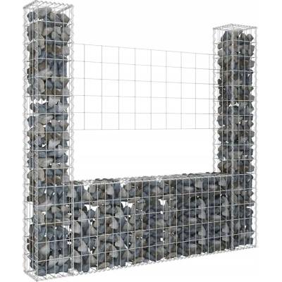 VidaXL OPLOCENÍ SE 2 SLOUPKY ŽELEZO 140X20X150 CM