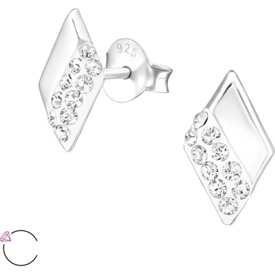 all4Silver strieborné náušnice Kosoštvorec M32765-A4S čierna