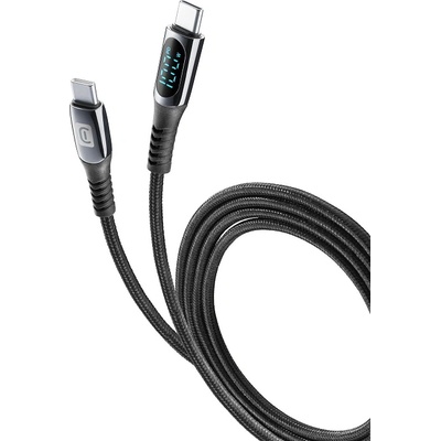 Cellularline Кабел Cellularline - 10447, USB-C/USB-C, LCD дисплей, 2 m, бял (10447)