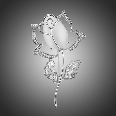 Éternelle brož Swarovski Elements Catherina květina B2224-XR06520B Stříbrná