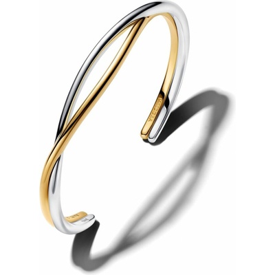 PANDORA Otevřený dvoubarevný náramek s propleteným designem 564656c00