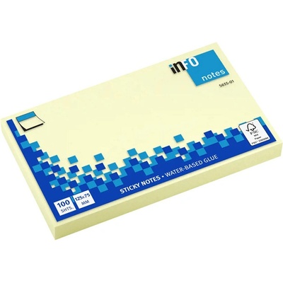 Самоз лист Info Notes Жълт 125х75mm 100 л (1901009-02-5655-01)