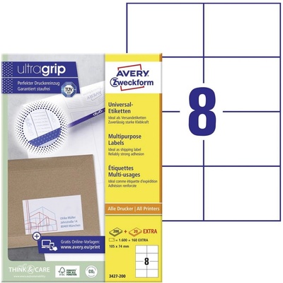 Avery-Zweckform 3427-200 105 x 74 mm papier biela 1760 ks trvalé univerzálne etikety